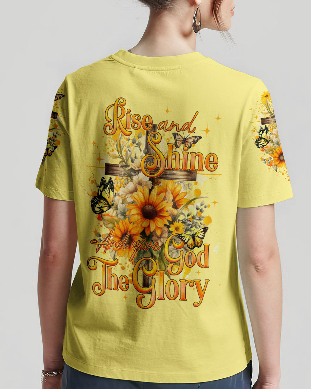 Give God The Glory Sunflower Women's All Over Print Shirt - Tyqy2909231, easychoo.com