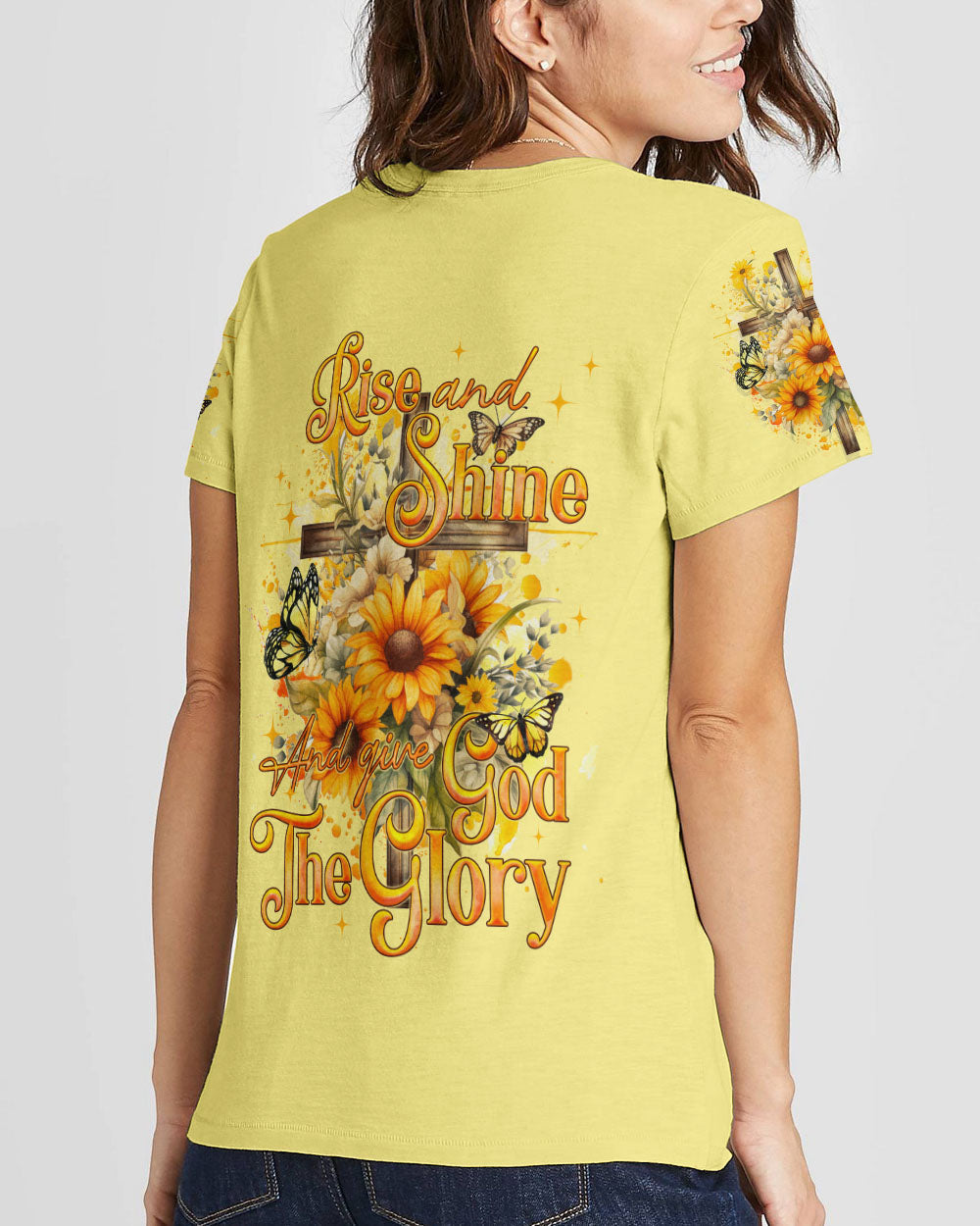 Give God The Glory Sunflower Women's All Over Print Shirt - Tyqy2909231, easychoo.com