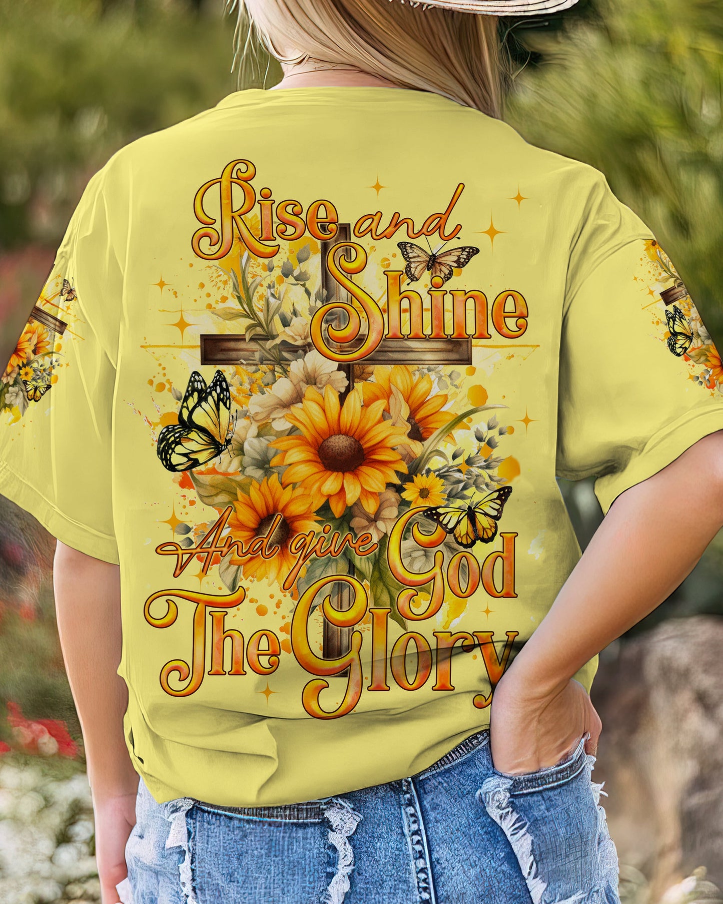 Give God The Glory Sunflower Women's All Over Print Shirt - Tyqy2909231, easychoo.com