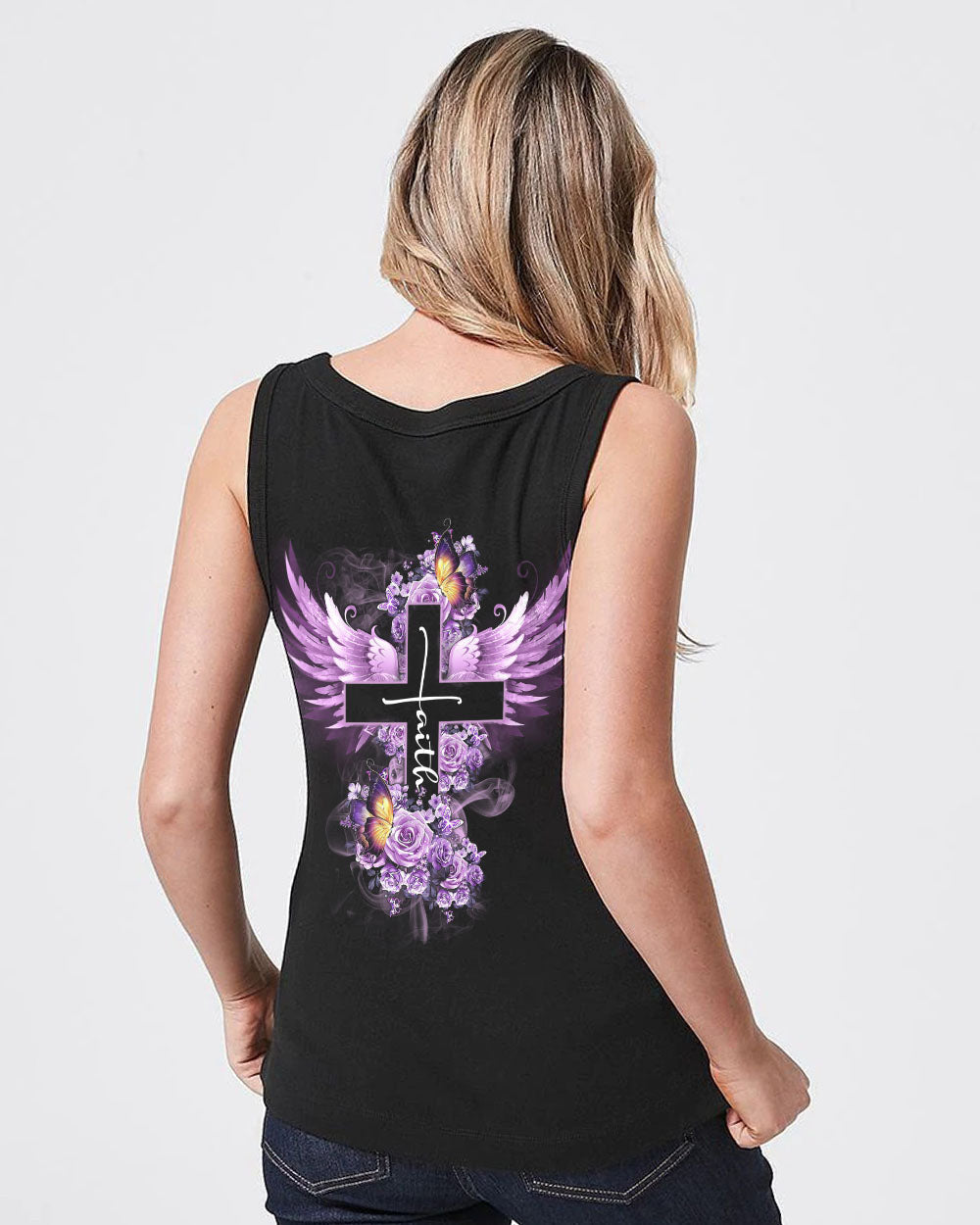 Faith Butterfly Purple Rose Women's All Over Print Shirt - Tltm2406234, easychoo.com