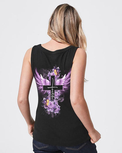 Faith Butterfly Purple Rose Women's All Over Print Shirt - Tltm2406234, easychoo.com