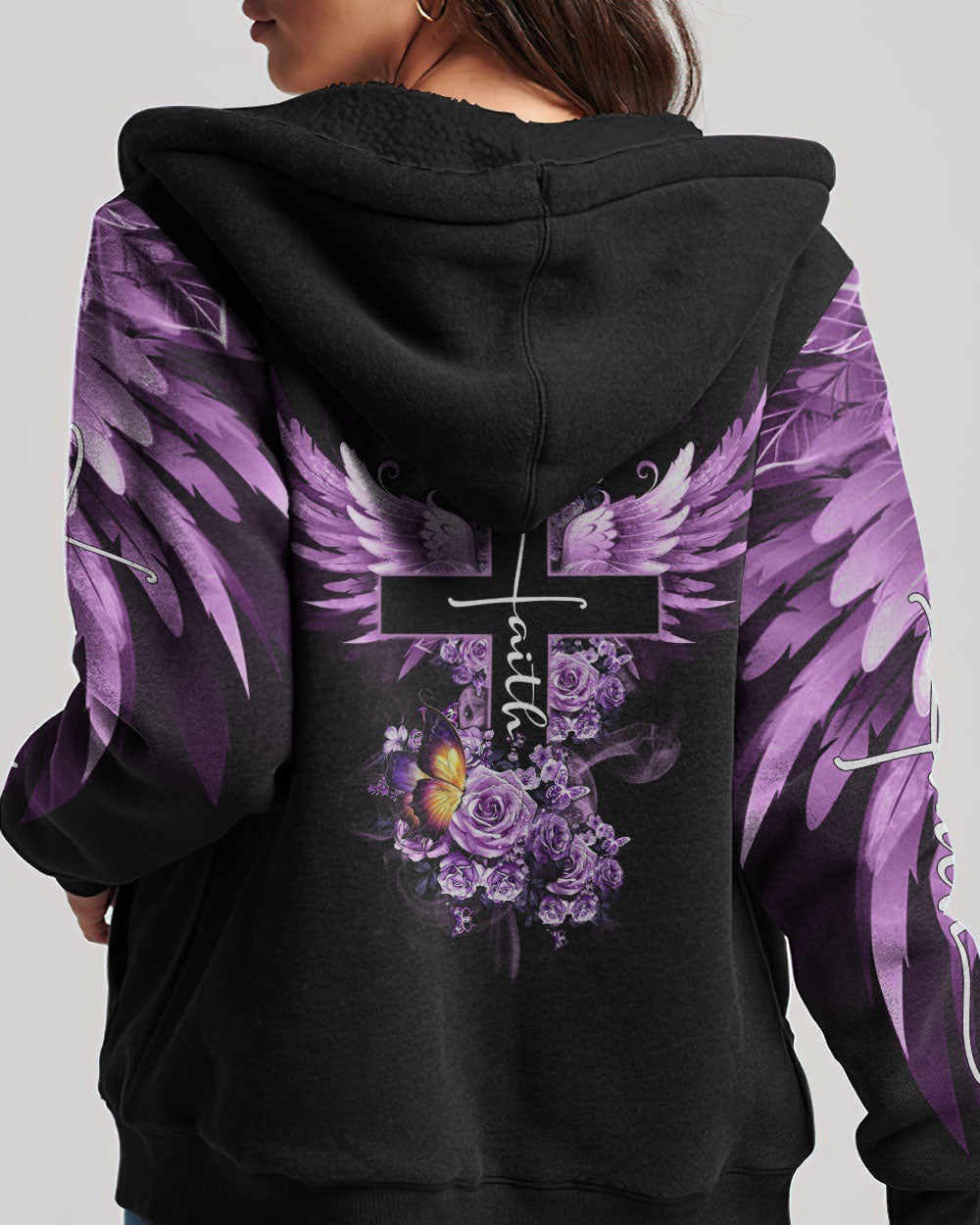 Faith Butterfly Purple Rose Women's All Over Print Shirt - Tltm2406234, easychoo.com