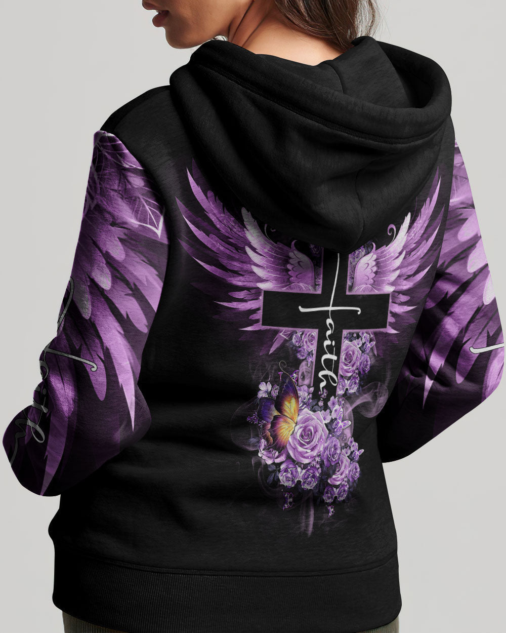 Faith Butterfly Purple Rose Women's All Over Print Shirt - Tltm2406234, easychoo.com