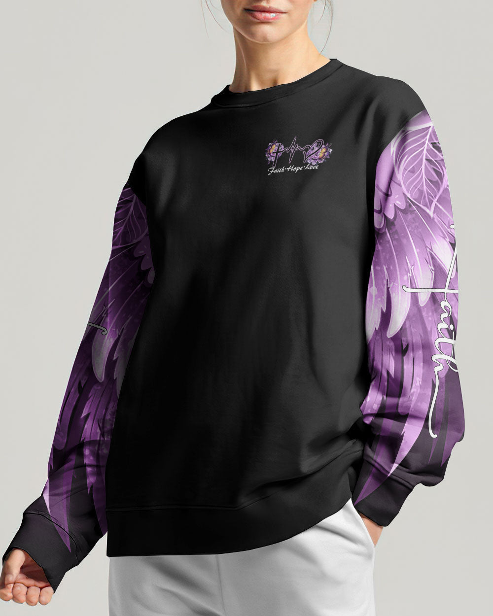 Faith Butterfly Purple Rose Women's All Over Print Shirt - Tltm2406234, easychoo.com