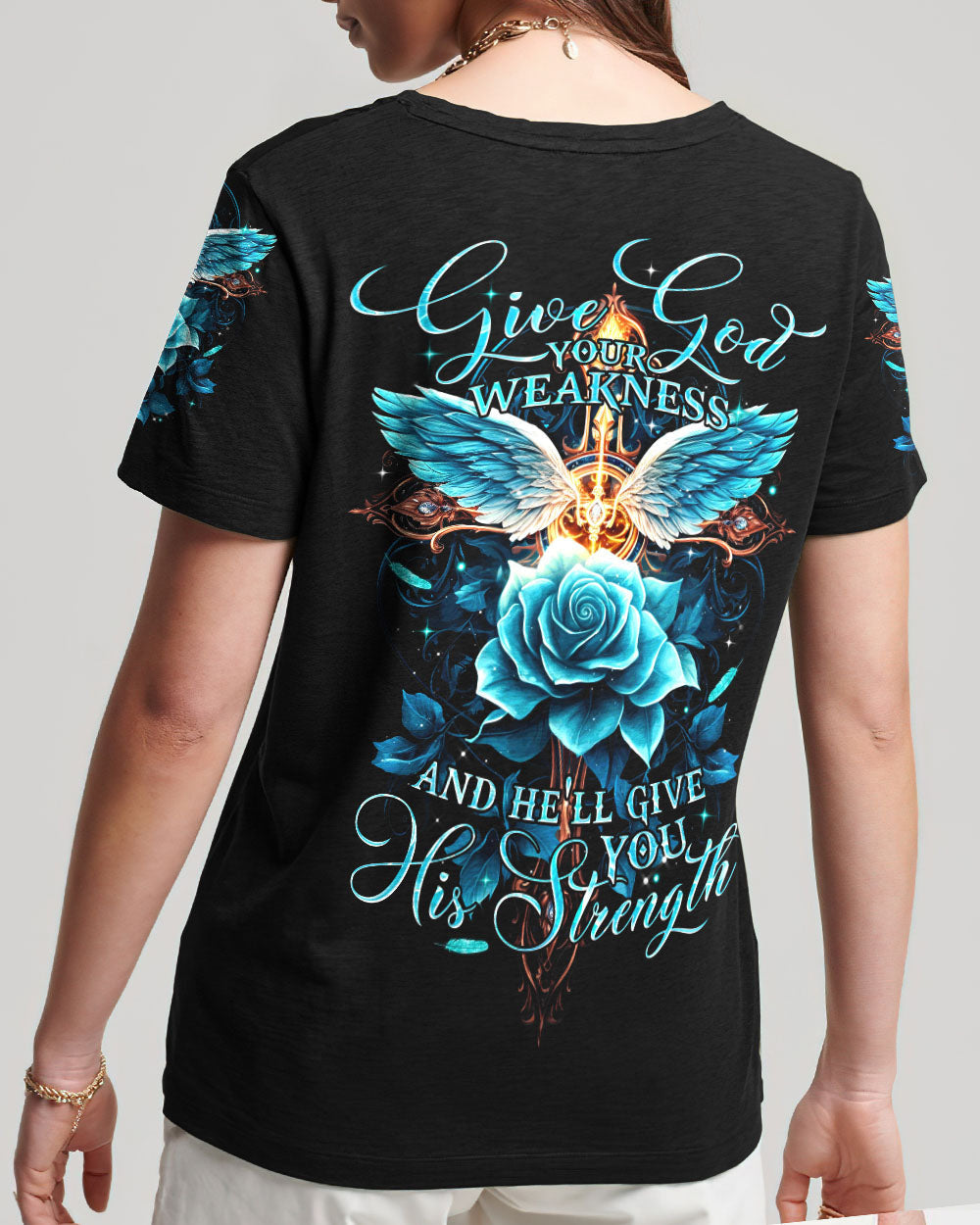 He'll Give You His Strength Women's All Over Print Shirt - Tytm2706234, easychoo.com