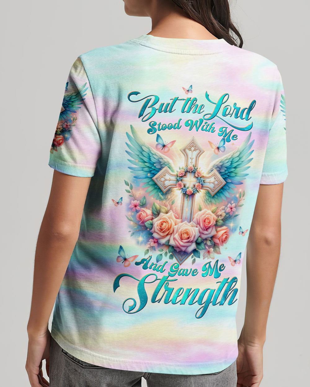 But The Lord Stood With Me Cross Wings Women's All Over Print Shirt - Tltw1710234, easychoo.com