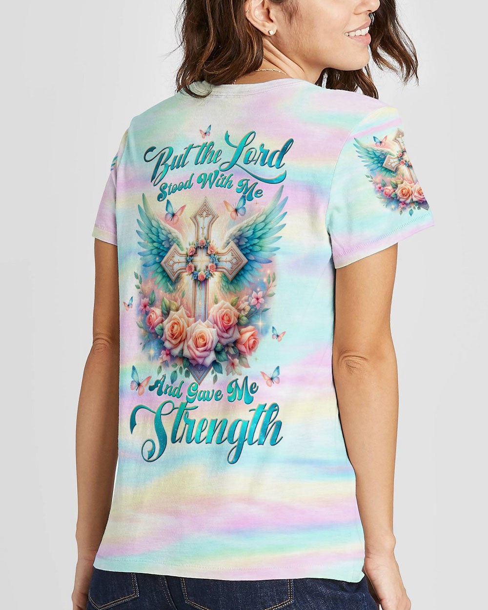 But The Lord Stood With Me Cross Wings Women's All Over Print Shirt - Tltw1710234, easychoo.com