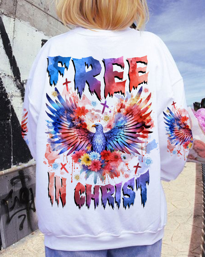 Free In Christ Eagle Flower Women's All Over Print Shirt - Tlnz1509234, easychoo.com