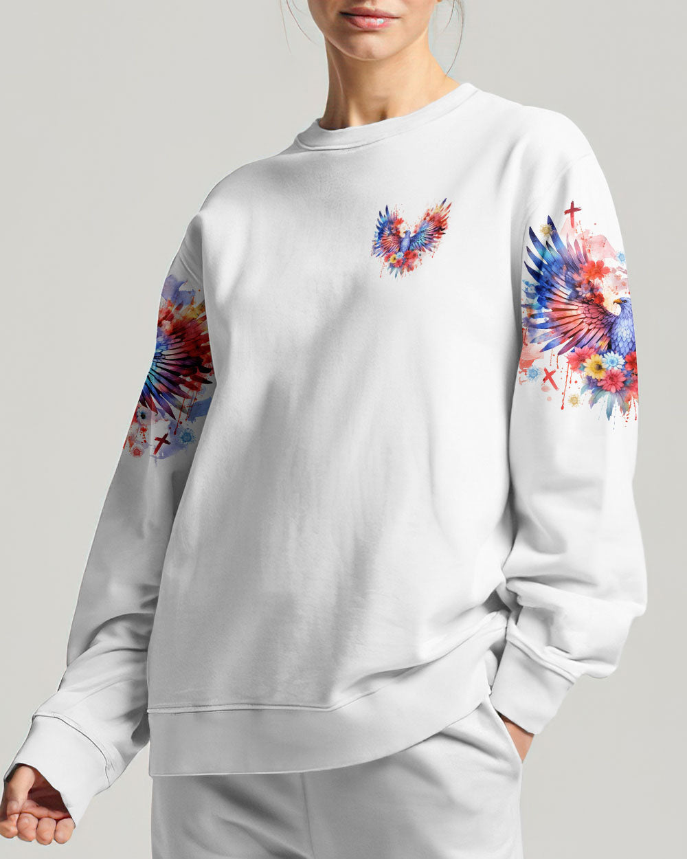 Free In Christ Eagle Flower Women's All Over Print Shirt - Tlnz1509234, easychoo.com