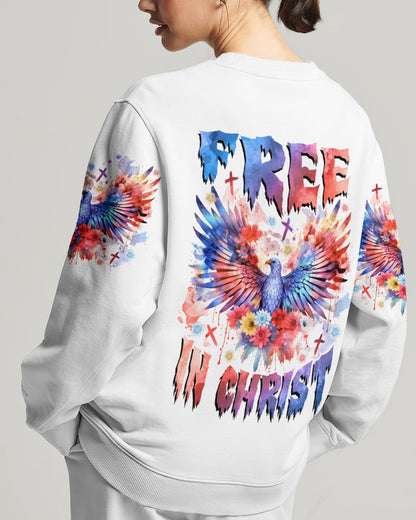 Free In Christ Eagle Flower Women's All Over Print Shirt - Tlnz1509234, easychoo.com