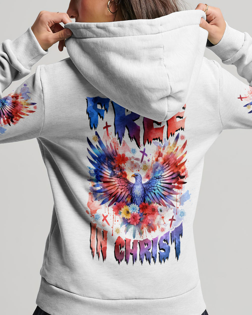 Free In Christ Eagle Flower Women's All Over Print Shirt - Tlnz1509234, easychoo.com