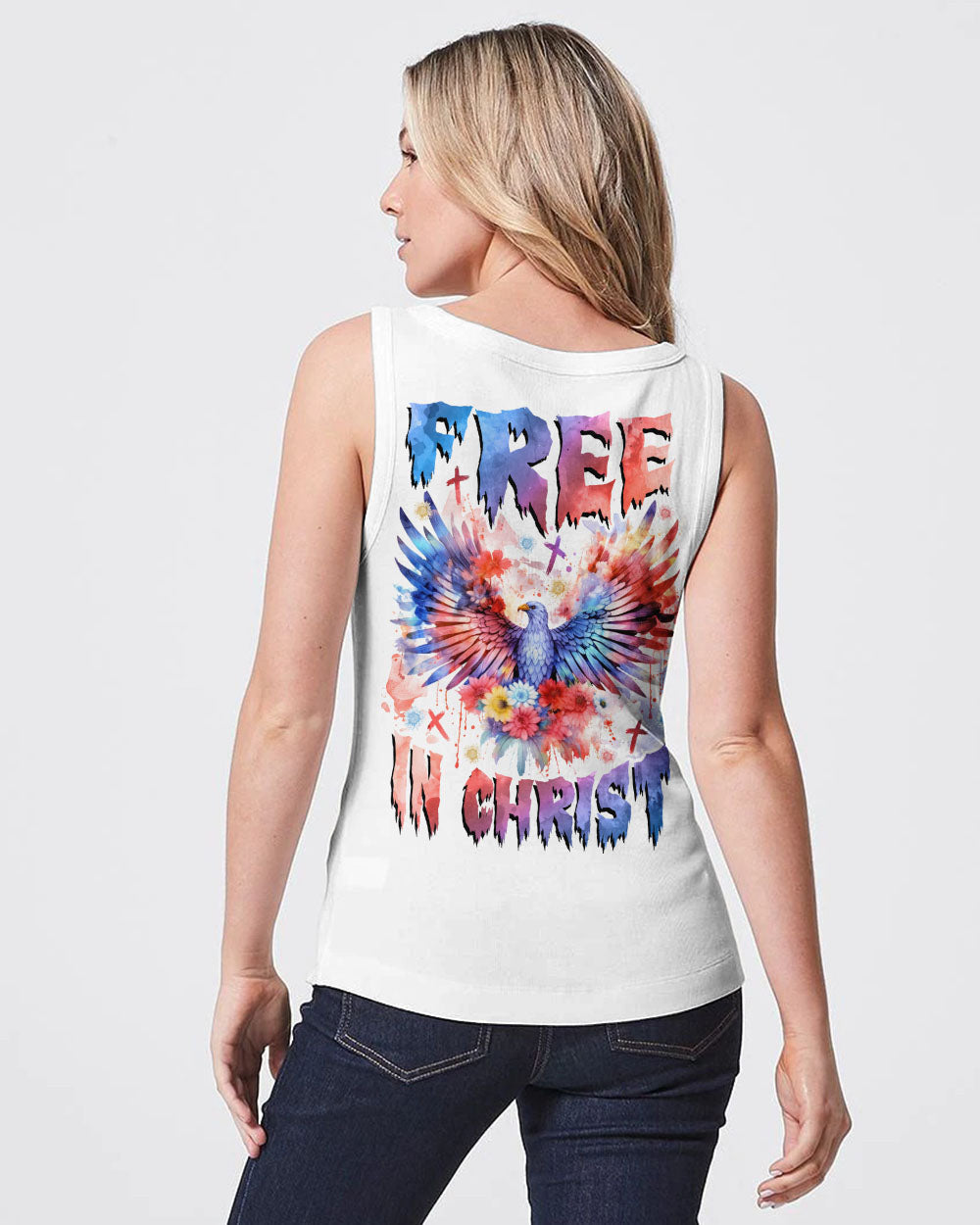 Free In Christ Eagle Flower Women's All Over Print Shirt - Tlnz1509234, easychoo.com