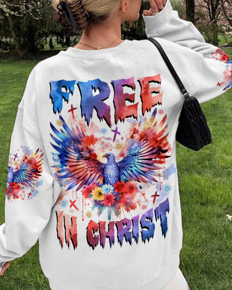 Free In Christ Eagle Flower Women's All Over Print Shirt - Tlnz1509234, easychoo.com