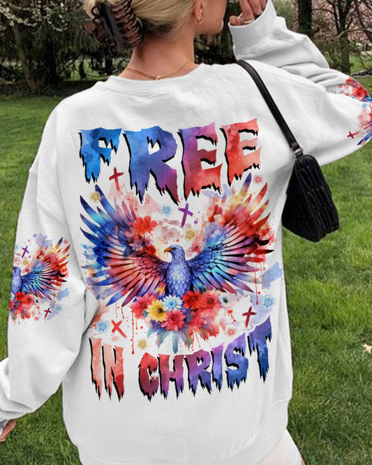 Free In Christ Eagle Flower Women's All Over Print Shirt - Tlnz1509234, easychoo.com