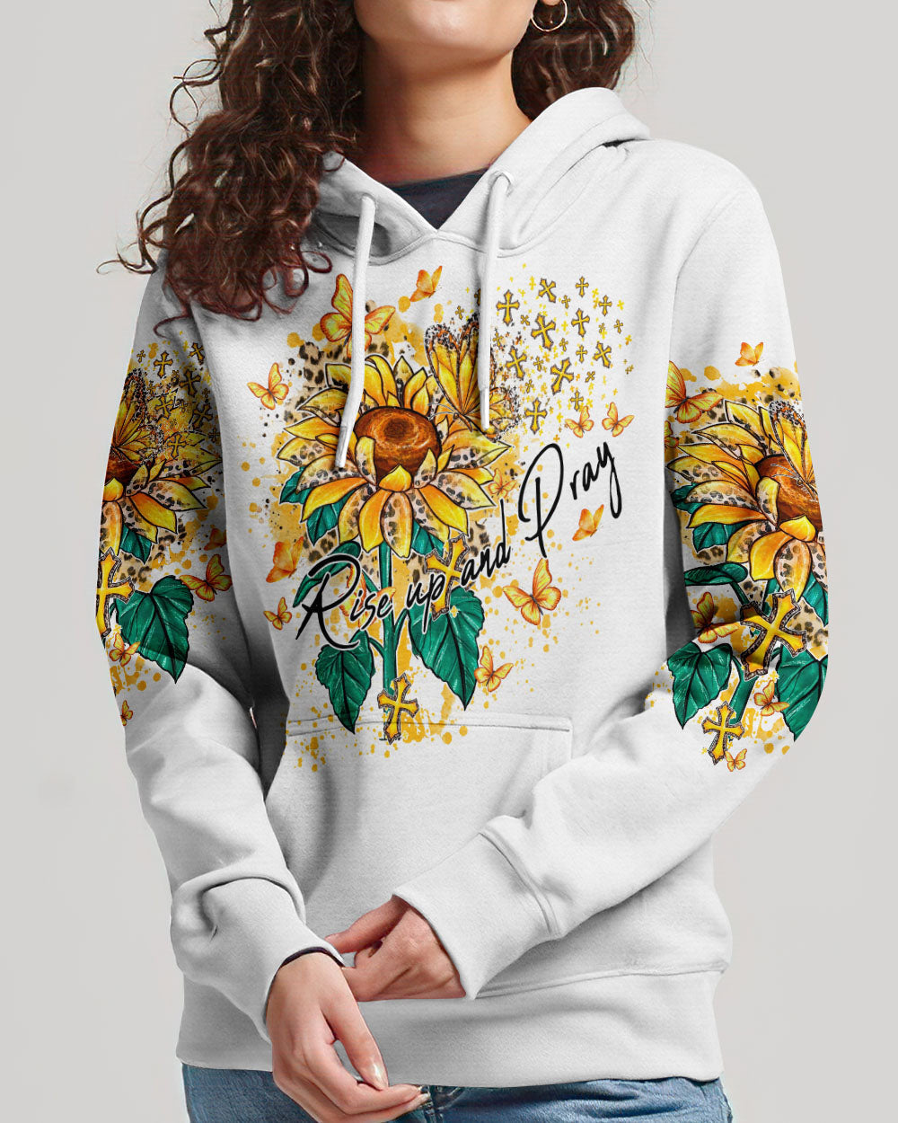 Rise Up And Pray Suflower Women's All Over Print Shirt - Ty1410231, easychoo.com