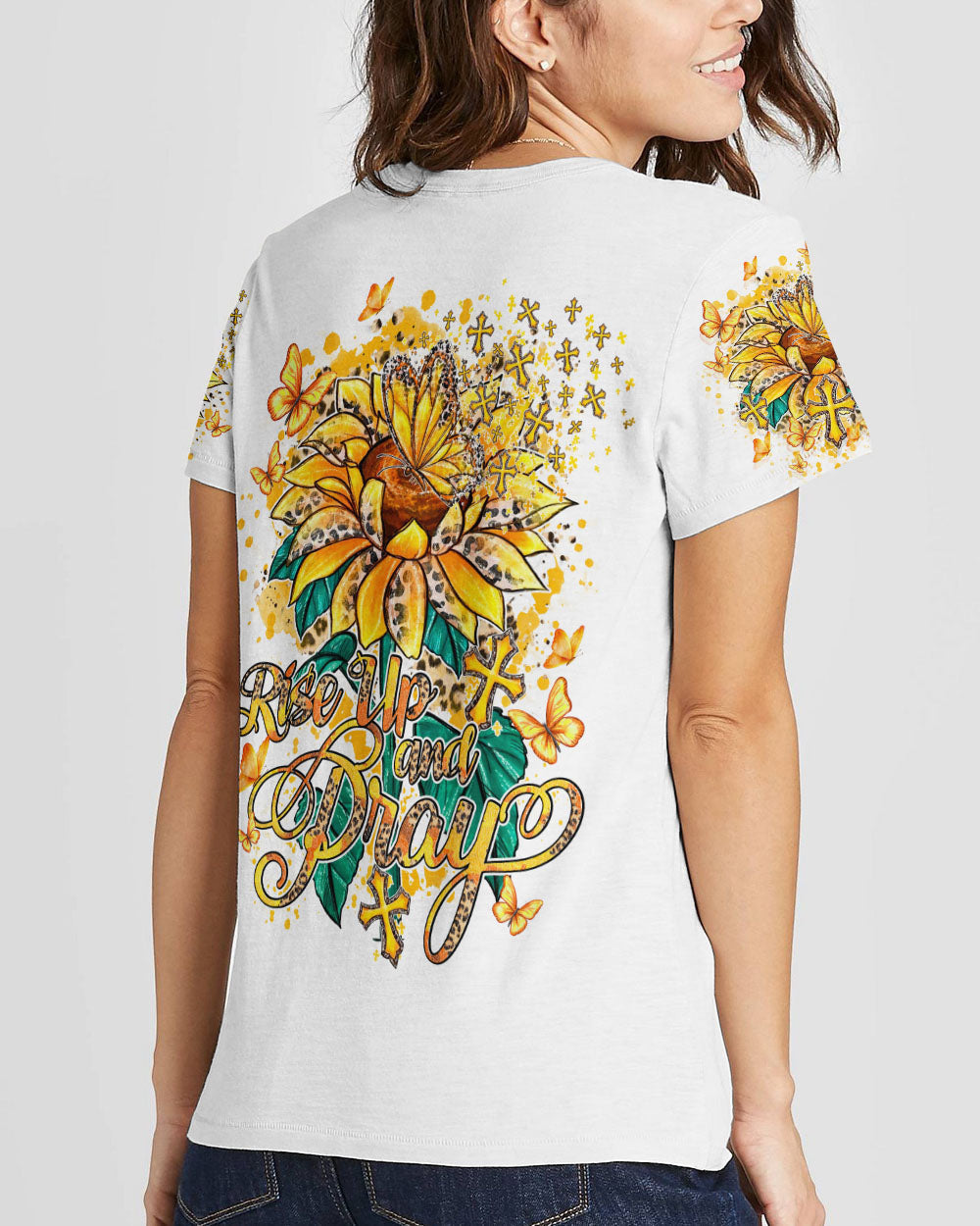 Rise Up And Pray Suflower Women's All Over Print Shirt - Ty1410231, easychoo.com