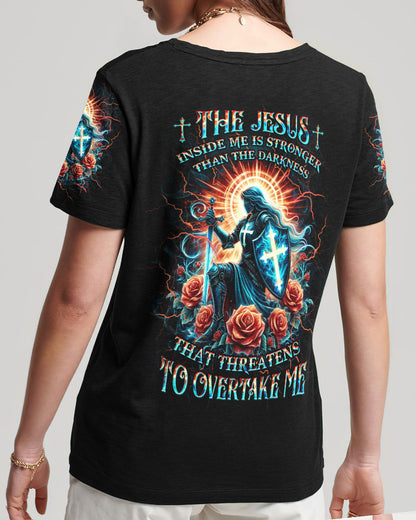 The Jesus Inside Me Is Stronger Women's All Over Print Shirt - Yhkd2105241, easychoo.com