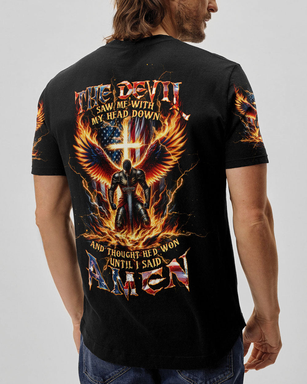 The Devil Saw Me With My Head Down Warrior Men's All Over Print Shirt - Tltw0605246, easychoo.com