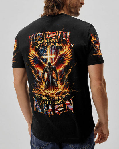 The Devil Saw Me With My Head Down Warrior Men's All Over Print Shirt - Tltw0605246, easychoo.com