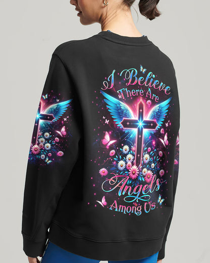 I Believe There Are Angels Among Us Cross Wings Women's All Over Print Shirt - Yhlt0204242, easychoo.com