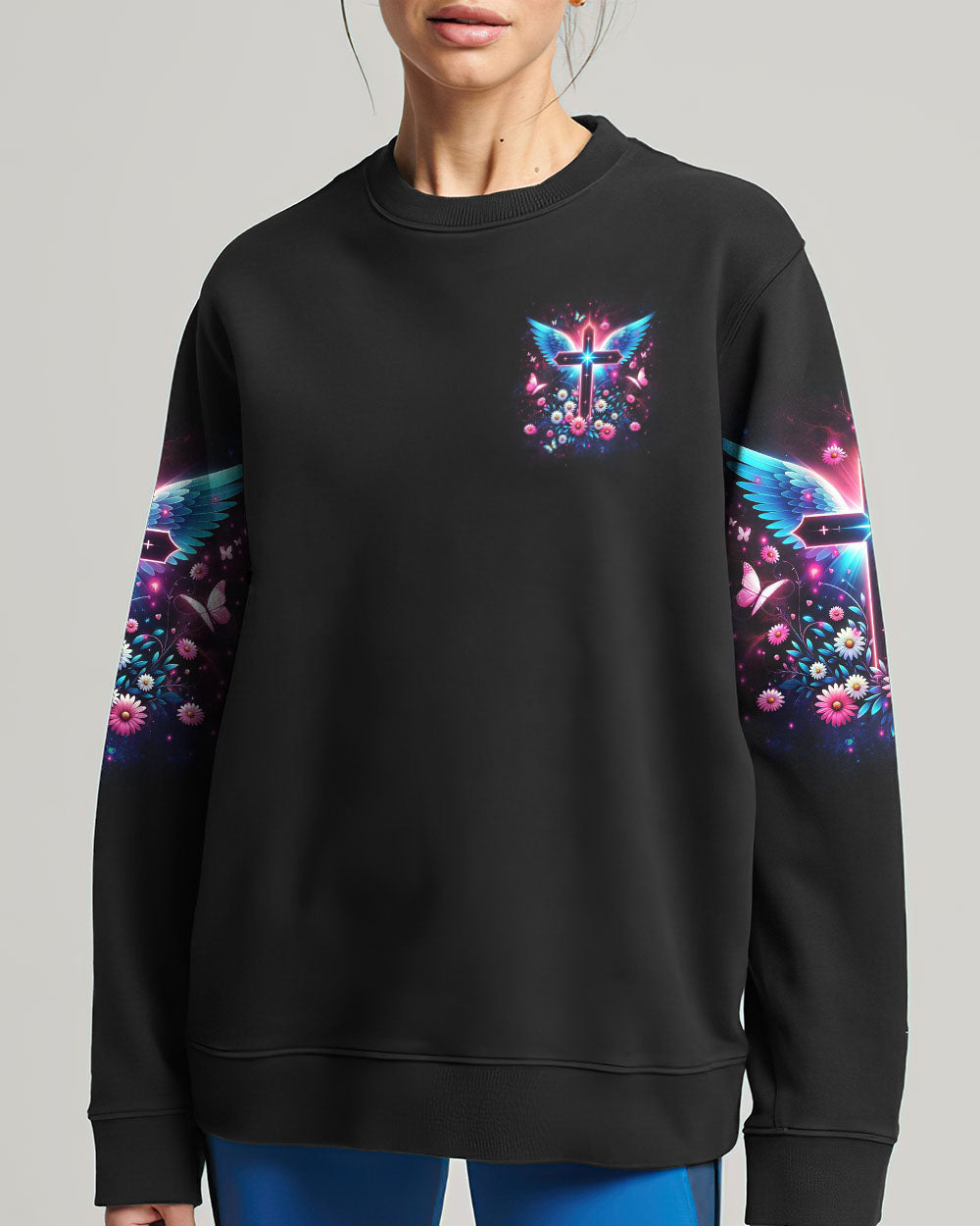 I Believe There Are Angels Among Us Cross Wings Women's All Over Print Shirt - Yhlt0204242, easychoo.com