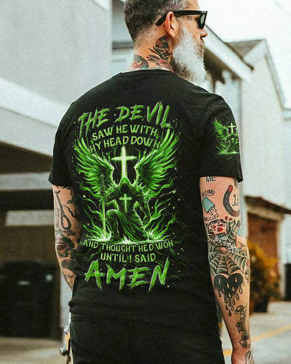 The Devil Caught Me With My Head Down Men's All Over Print Shirt - Yhln2305241, easychoo.com
