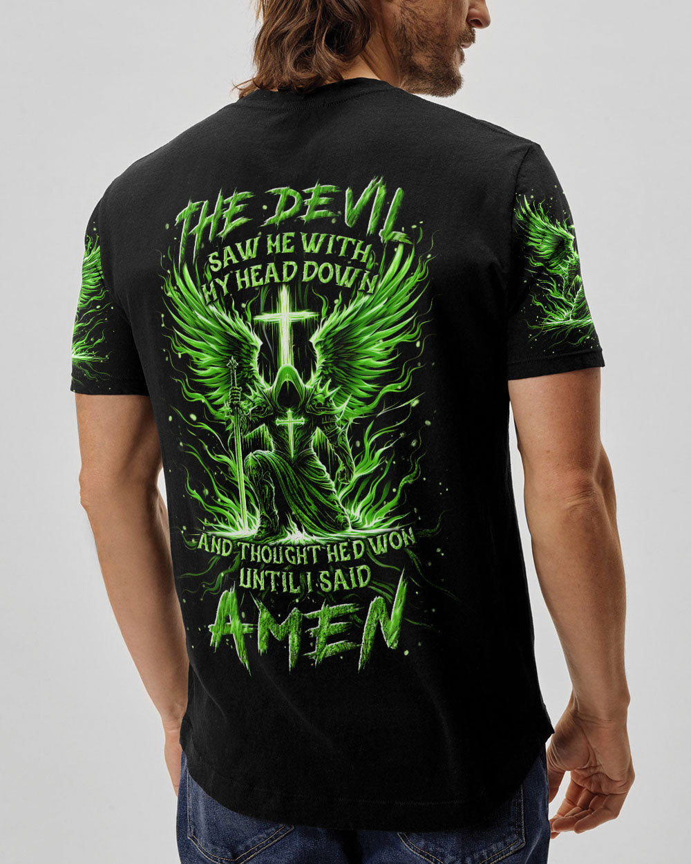 The Devil Caught Me With My Head Down Men's All Over Print Shirt - Yhln2305241, easychoo.com