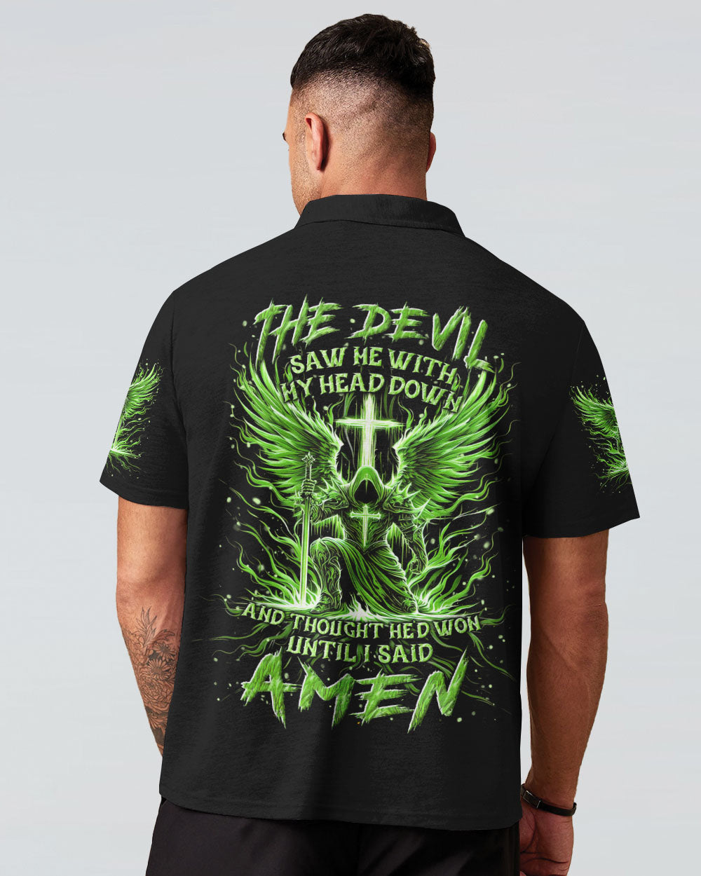 The Devil Caught Me With My Head Down Men's All Over Print Shirt - Yhln2305241, easychoo.com