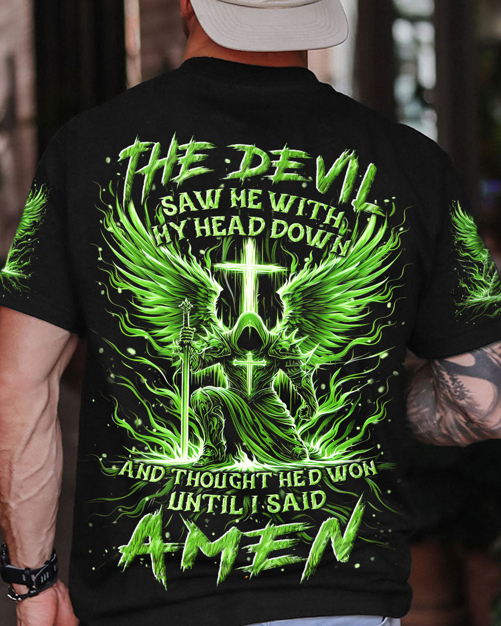 The Devil Caught Me With My Head Down Men's All Over Print Shirt - Yhln2305241, easychoo.com