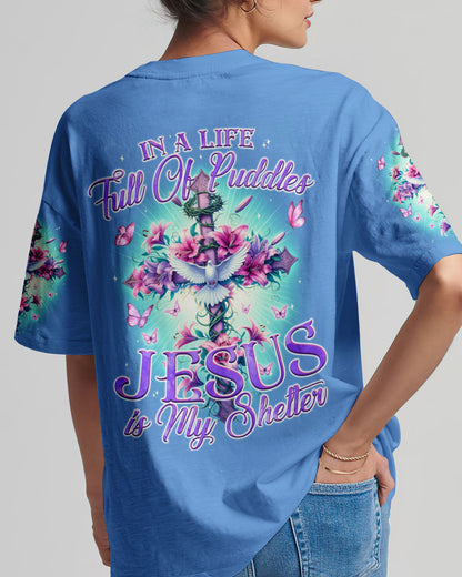 Jesus Is My Shelter Women's All Over Print Shirt - Tyqy2504243, easychoo.com