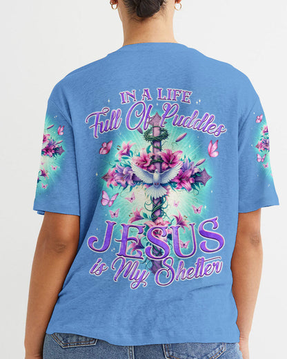 Jesus Is My Shelter Women's All Over Print Shirt - Tyqy2504243, easychoo.com