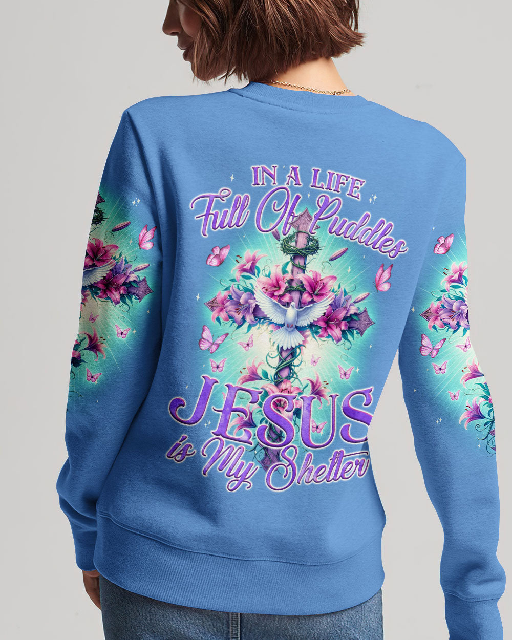 Jesus Is My Shelter Women's All Over Print Shirt - Tyqy2504243, easychoo.com