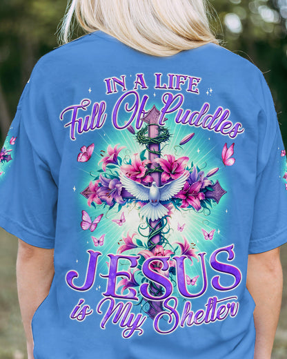Jesus Is My Shelter Women's All Over Print Shirt - Tyqy2504243, easychoo.com