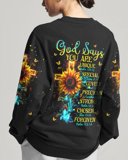 God Says You Are Sunflower Women's All Over Print Shirt - Tlnt1903243, easychoo.com