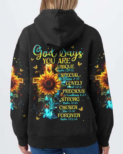 God Says You Are Sunflower Women's All Over Print Shirt - Tlnt1903243, easychoo.com