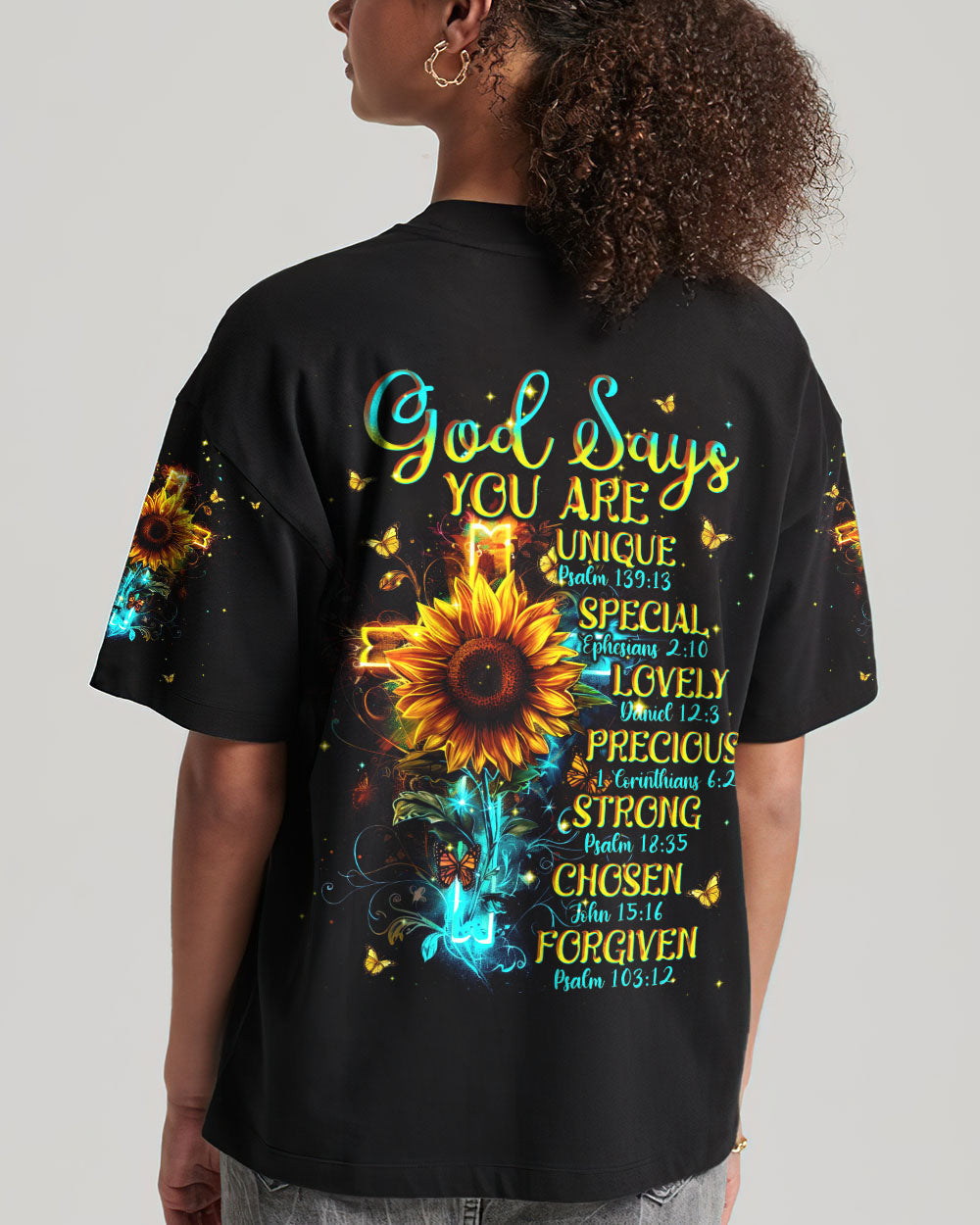 God Says You Are Sunflower Women's All Over Print Shirt - Tlnt1903243, easychoo.com