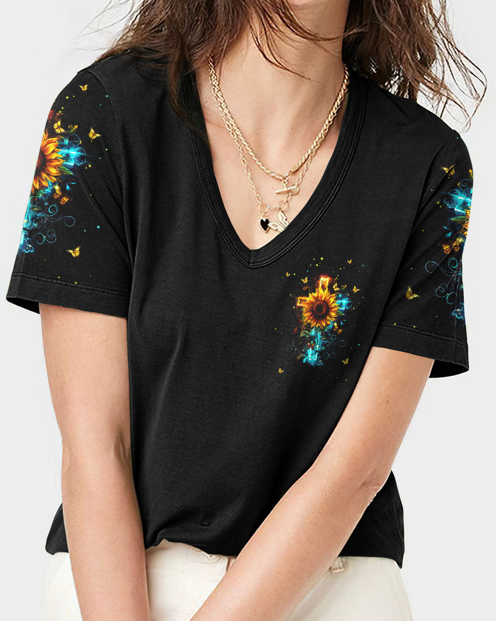 God Says You Are Sunflower Women's All Over Print Shirt - Tlnt1903243, easychoo.com