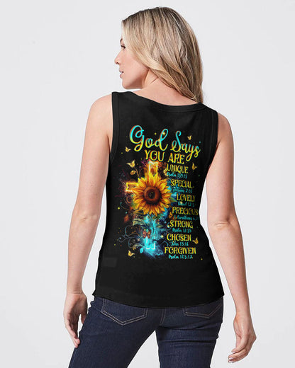 God Says You Are Sunflower Women's All Over Print Shirt - Tlnt1903243, easychoo.com