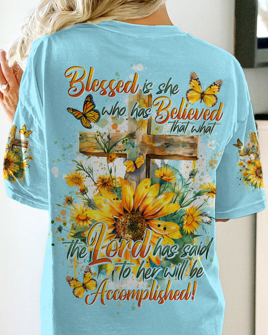 Blessed Is She Who Has Believed Women's All Over Print Shirt - Tytd0804243, easychoo.com