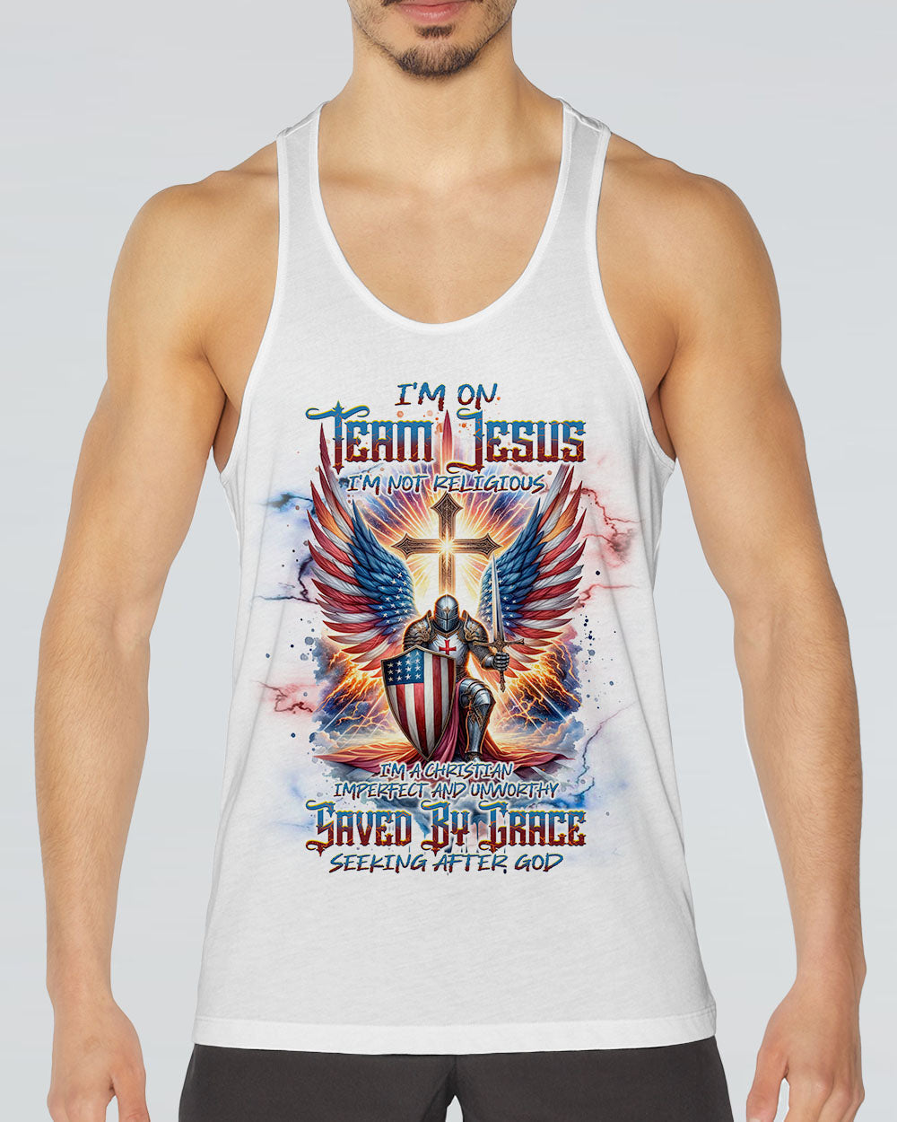 I'm On Team Jesus Warrior Men's All Over Print Shirt - Tlnt0603244, easychoo.com