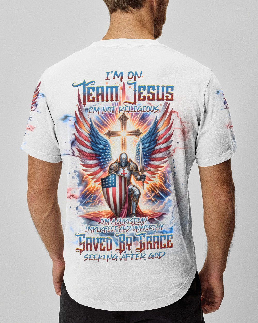 I'm On Team Jesus Warrior Men's All Over Print Shirt - Tlnt0603244, easychoo.com