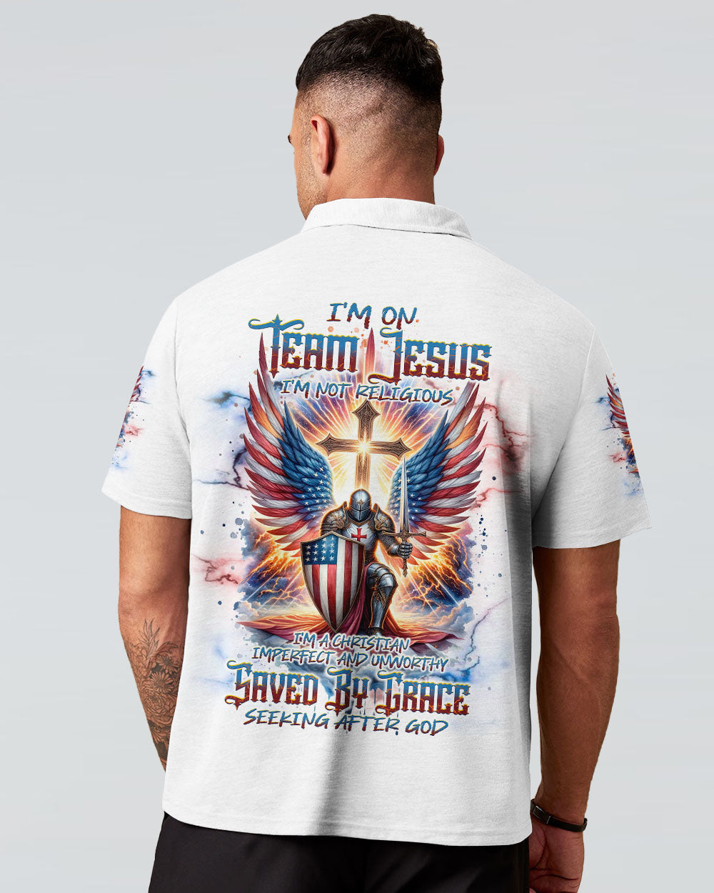 I'm On Team Jesus Warrior Men's All Over Print Shirt - Tlnt0603244, easychoo.com