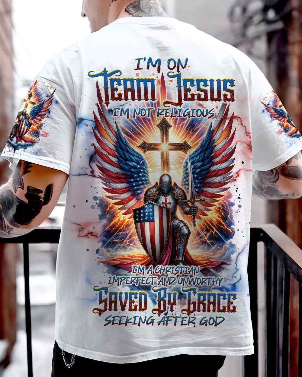 I'm On Team Jesus Warrior Men's All Over Print Shirt - Tlnt0603244, easychoo.com
