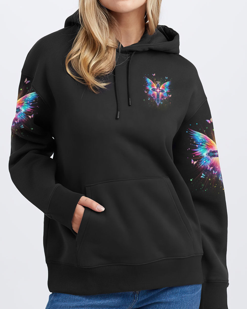 I Believe In God I Believe In Angels Women's All Over Print Shirt - Yhln1901242, easychoo.com