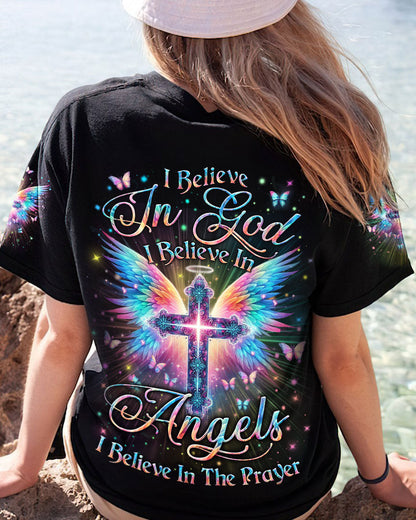 I Believe In God I Believe In Angels Women's All Over Print Shirt - Yhln1901242, easychoo.com