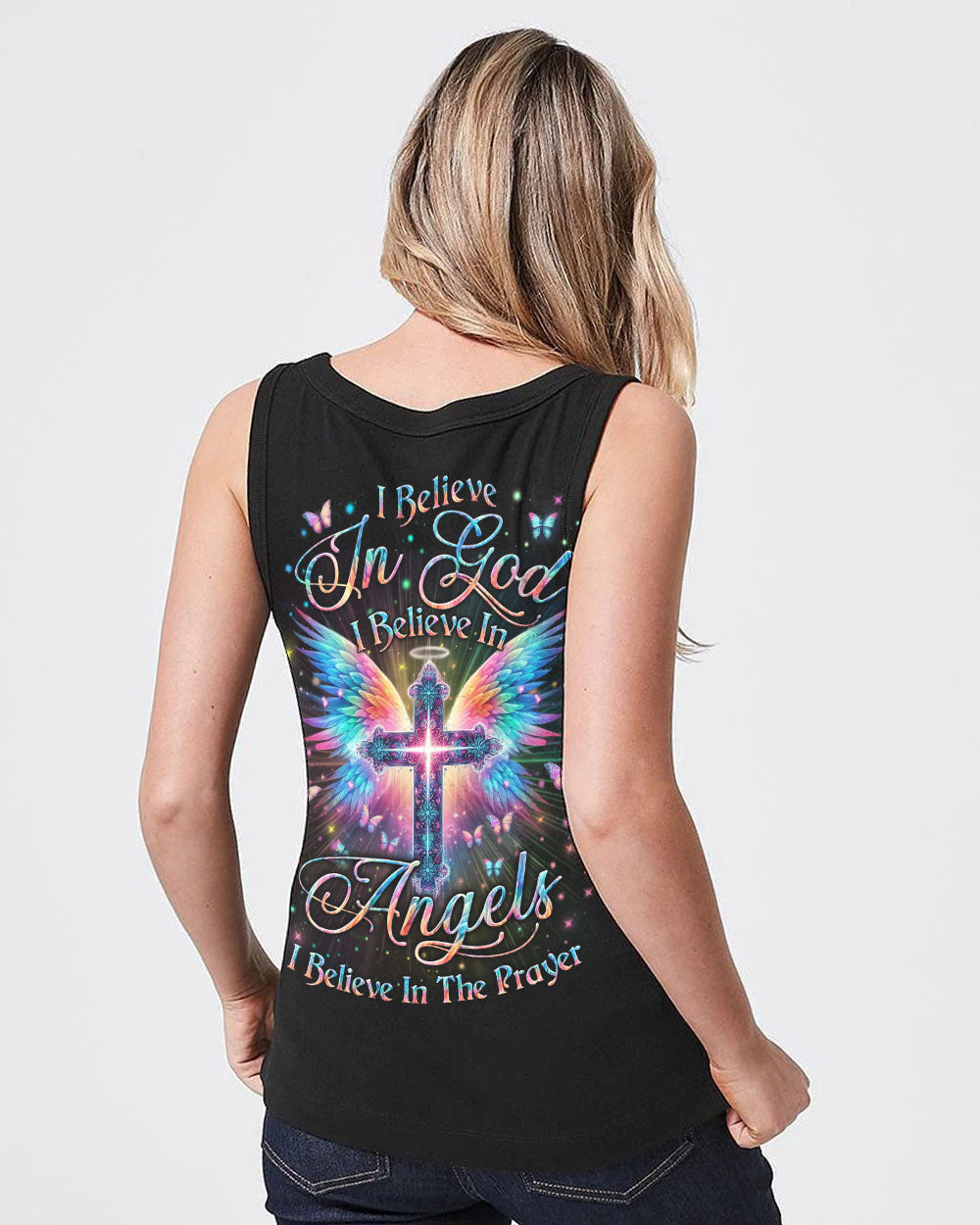 I Believe In God I Believe In Angels Women's All Over Print Shirt - Yhln1901242, easychoo.com