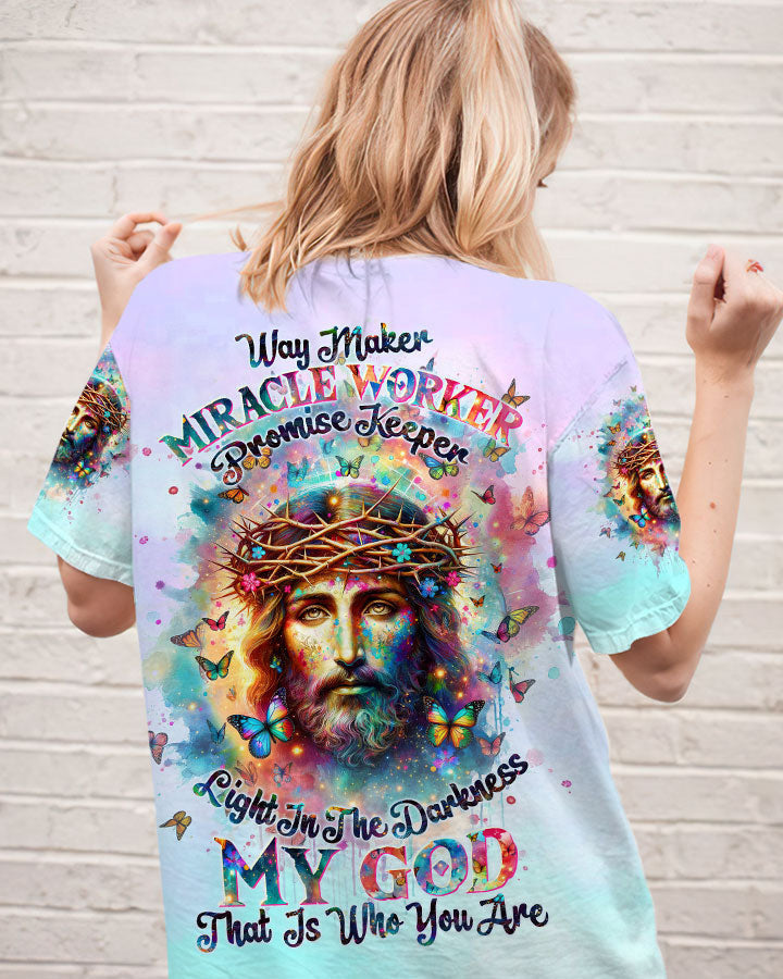 Way Maker Miracle Worker Jesus Watercolor Women's All Over Print Shirt - Tltw2711233, easychoo.com