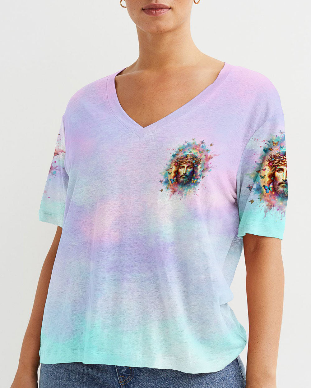 Way Maker Miracle Worker Jesus Watercolor Women's All Over Print Shirt - Tltw2711233, easychoo.com