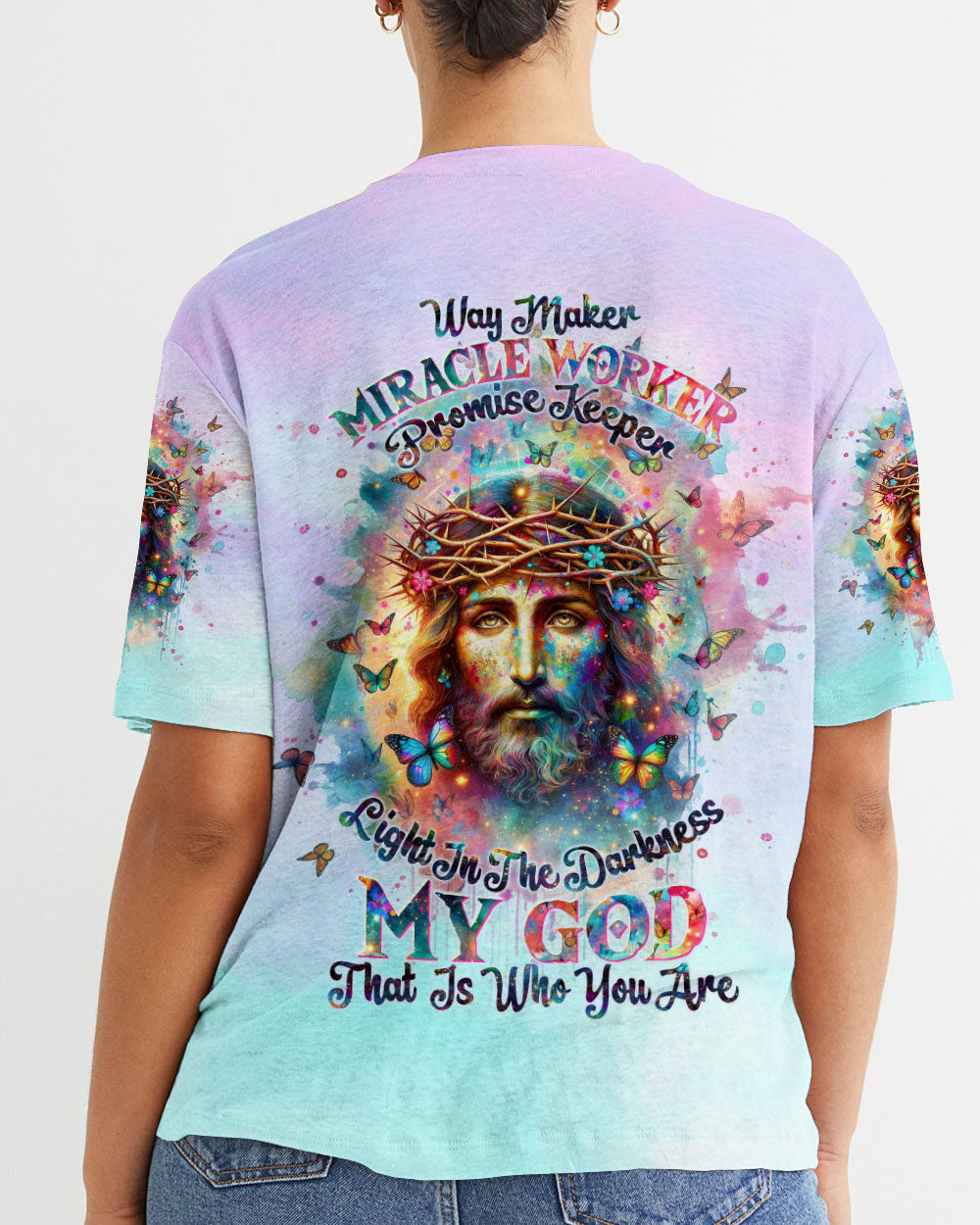 Way Maker Miracle Worker Jesus Watercolor Women's All Over Print Shirt - Tltw2711233, easychoo.com