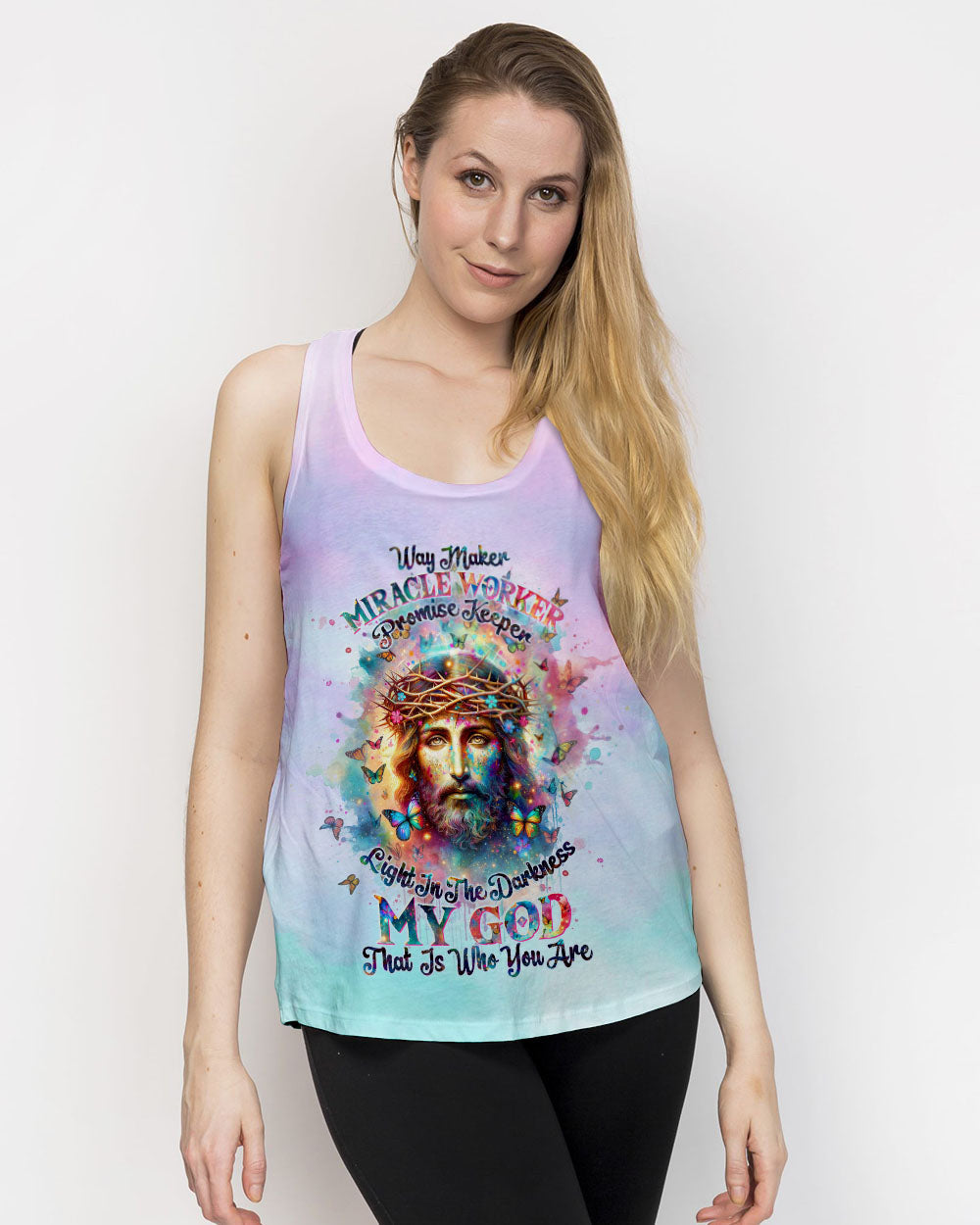 Way Maker Miracle Worker Jesus Watercolor Women's All Over Print Shirt - Tltw2711233, easychoo.com